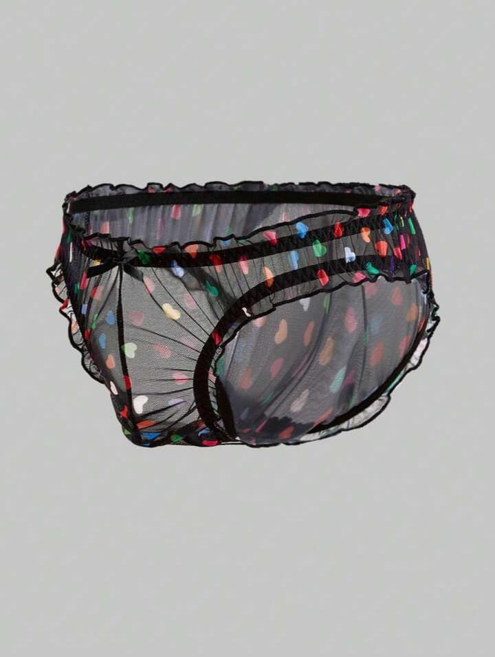 Confetti Heart Mesh Brief